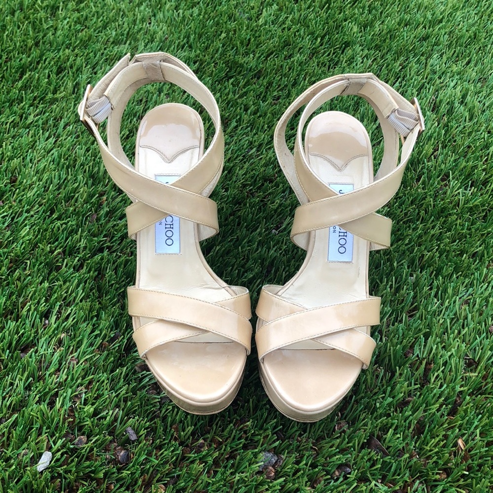 Jimmy Choo Nude Platform Sandals